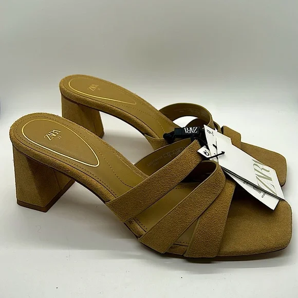 Zara NWT Block Heel Sandals Shoes **Size 39/US Sz 8** 🔥🔥 - Picture 2 of 5